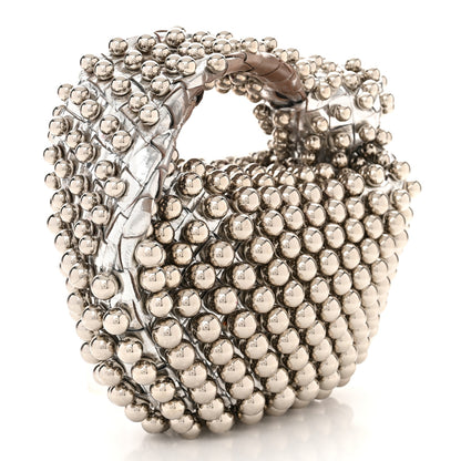 Bottega Veneta Metallic Nappa Studded Intrecciato Mini Jodie Silver 3 of 12