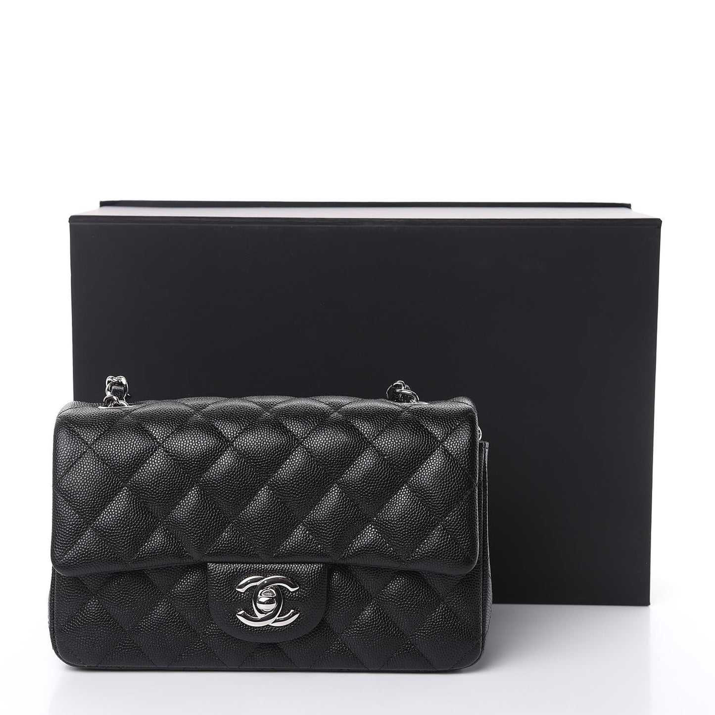 Caviar Quilted Mini Rectangular Flap Black