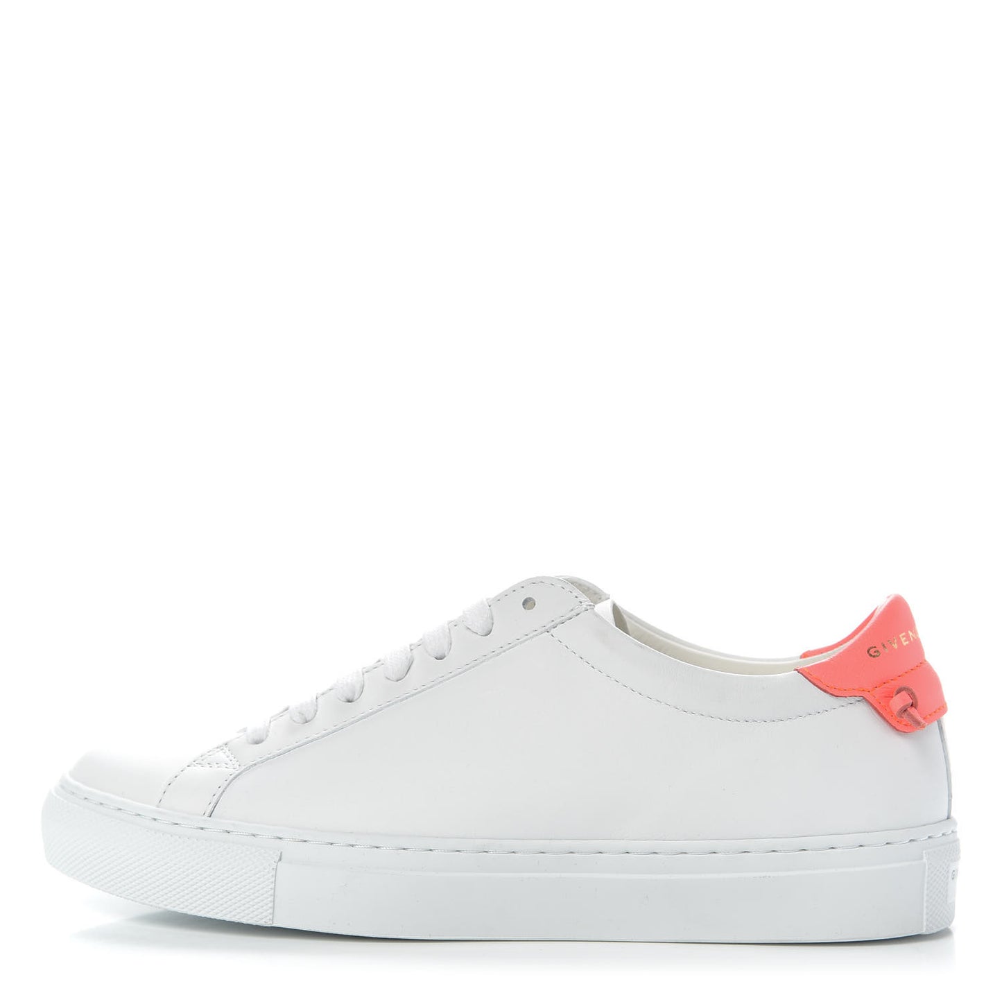 Calfskin Womens Urban Street Sneakers 36 White Neon Pink