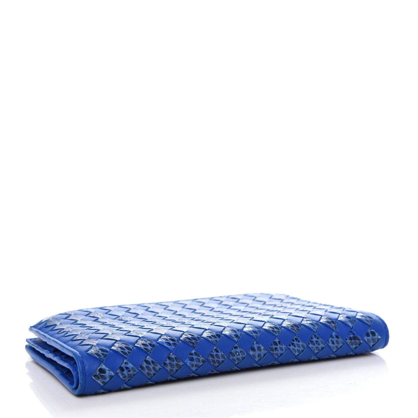 Nappa Ayers Intrecciato Clutch Wallet Blue