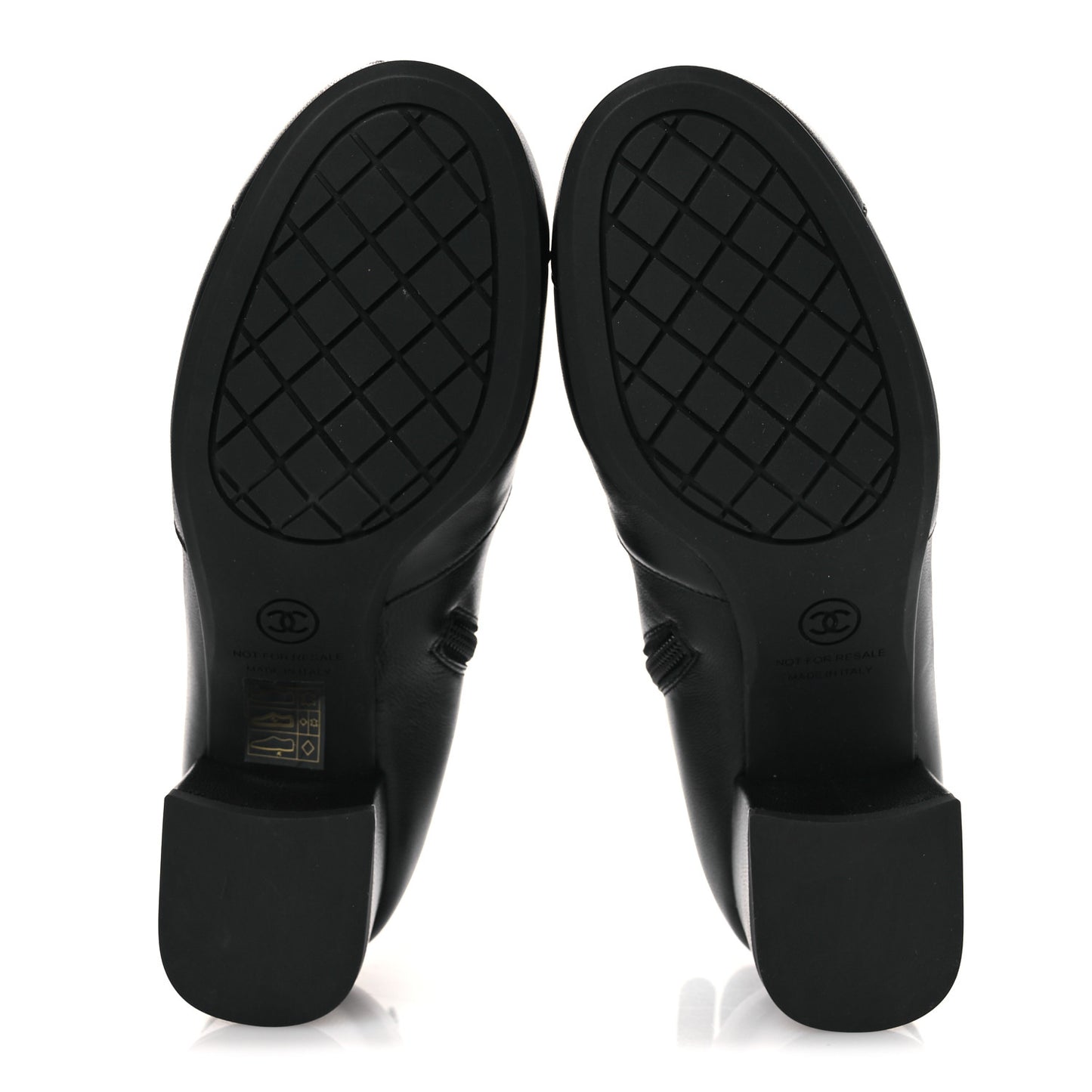 Stretch Lambskin Cap Toe CC Short Boots 36.5 Black