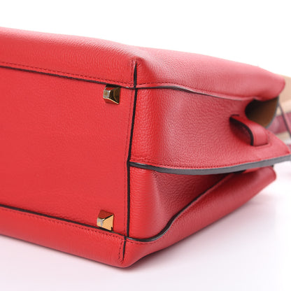 MCM Grained Calfskin Medium Milla Tote Red 8 of 10
