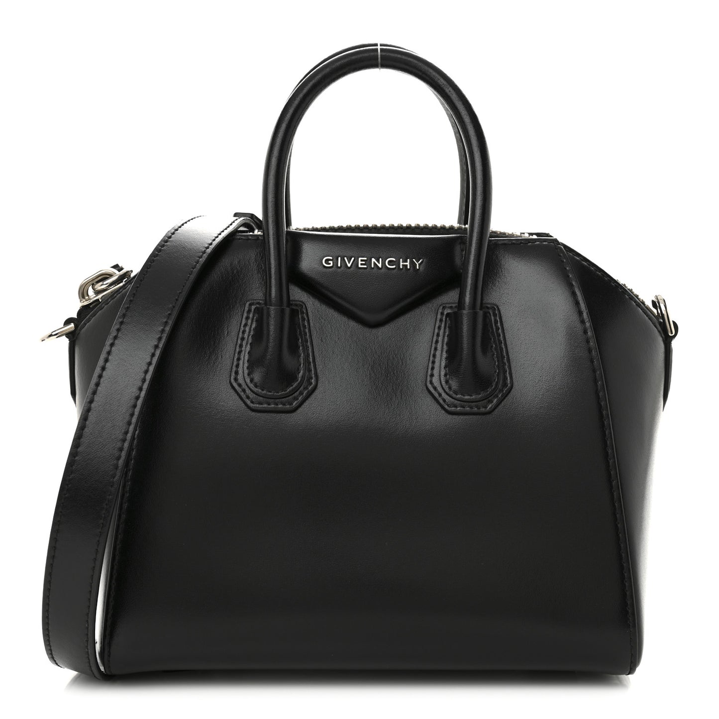 Shiny Lord Calfskin Mini Antigona Black