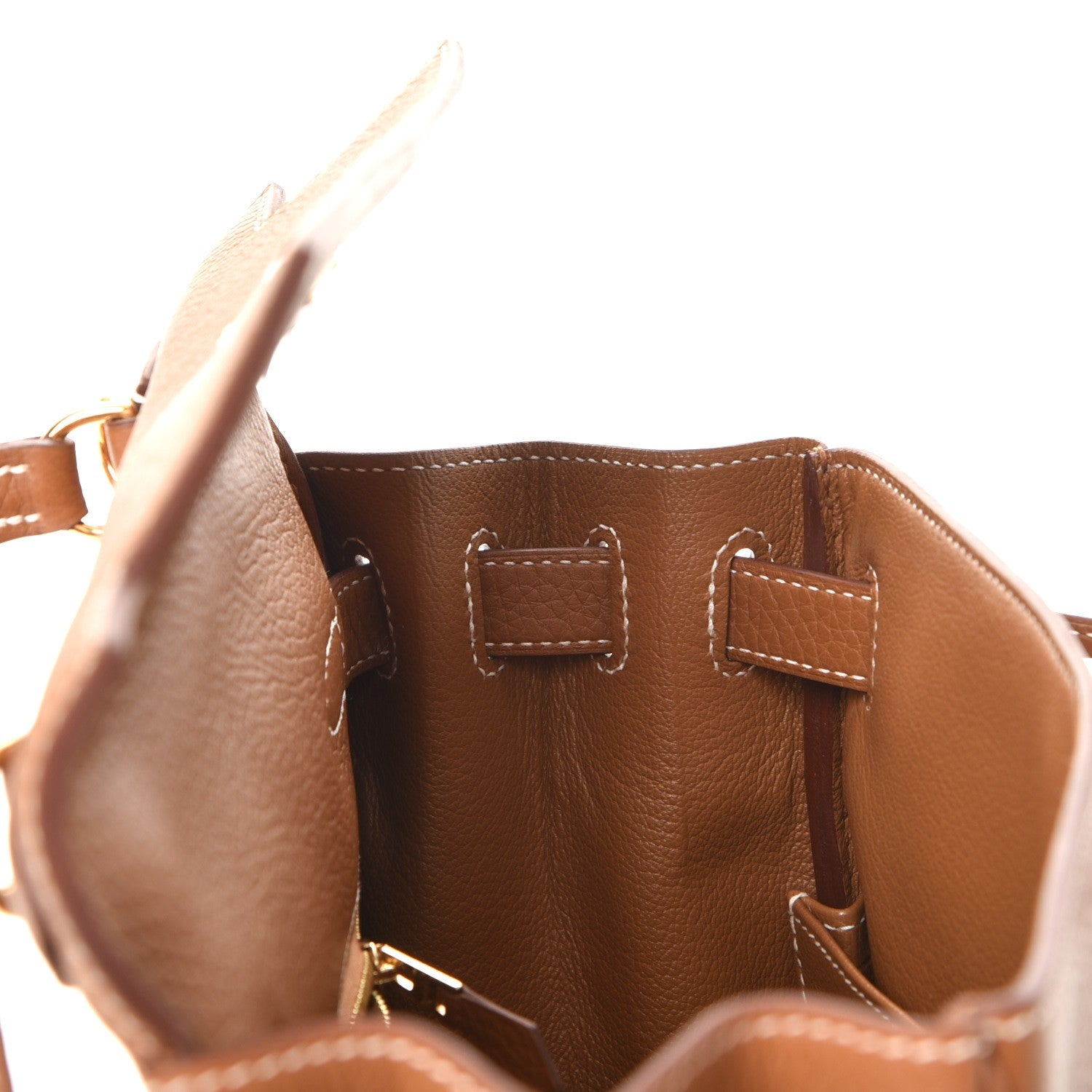 Hermes Taurillon Clemence Retourne Horseshoe Kelly 28 Gold 17 of 40