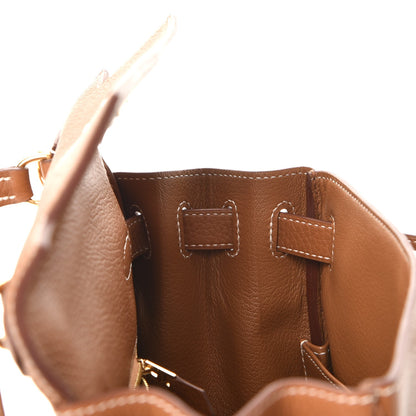 Hermes Taurillon Clemence Retourne Horseshoe Kelly 28 Gold 17 of 40