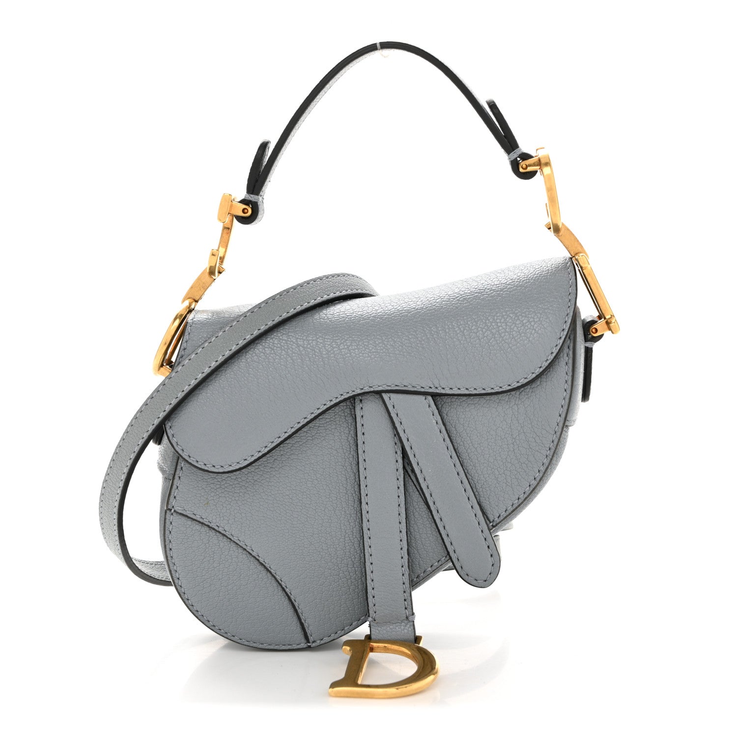 Christian Dior Goatskin Micro Saddle Bag With Strap Cloud Blue 1 of 11