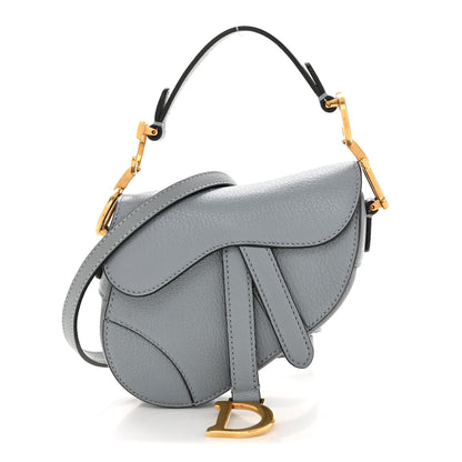 Christian Dior Goatskin Micro Saddle Bag With Strap Cloud Blue 1 of 11