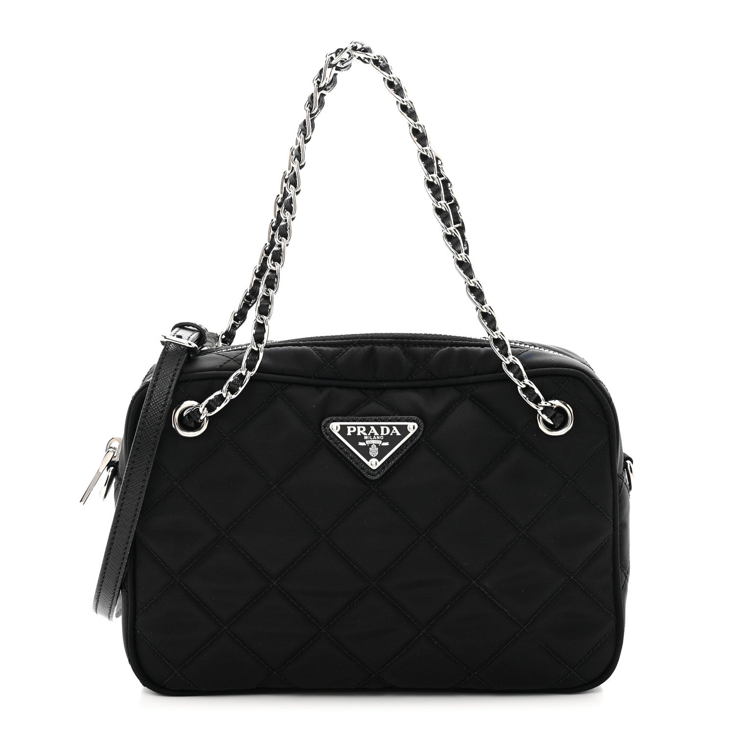 Prada Nylon Tessuto Impuntu Quilted Bandoliera Crossbody Bag Black 1 of 10