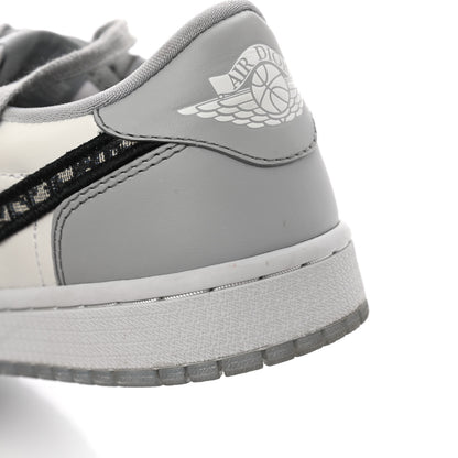 Christian Dior X NIKE AIR JORDAN Calfskin Mens Oblique Low Sneakers 39 Beige White 13 of 17