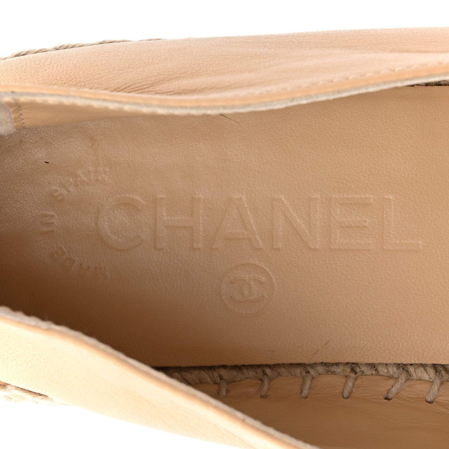 Chanel Lambskin CC Espadrilles 38 Beige Black 7 of 10