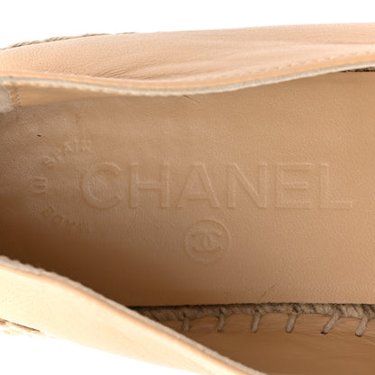 Chanel Lambskin CC Espadrilles 38 Beige Black 7 of 10
