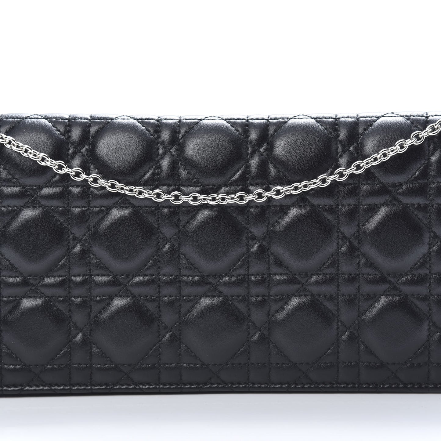 Lambskin Cannage Lady Dior Convertible Clutch Black