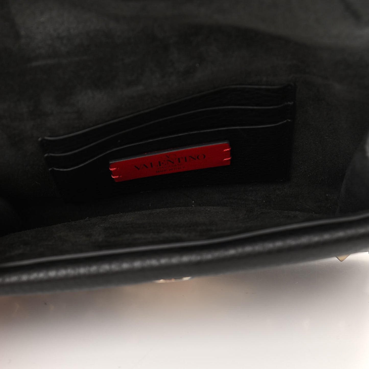 Grainy Calfskin Rockstud Double Flap Crossbody Bag Black