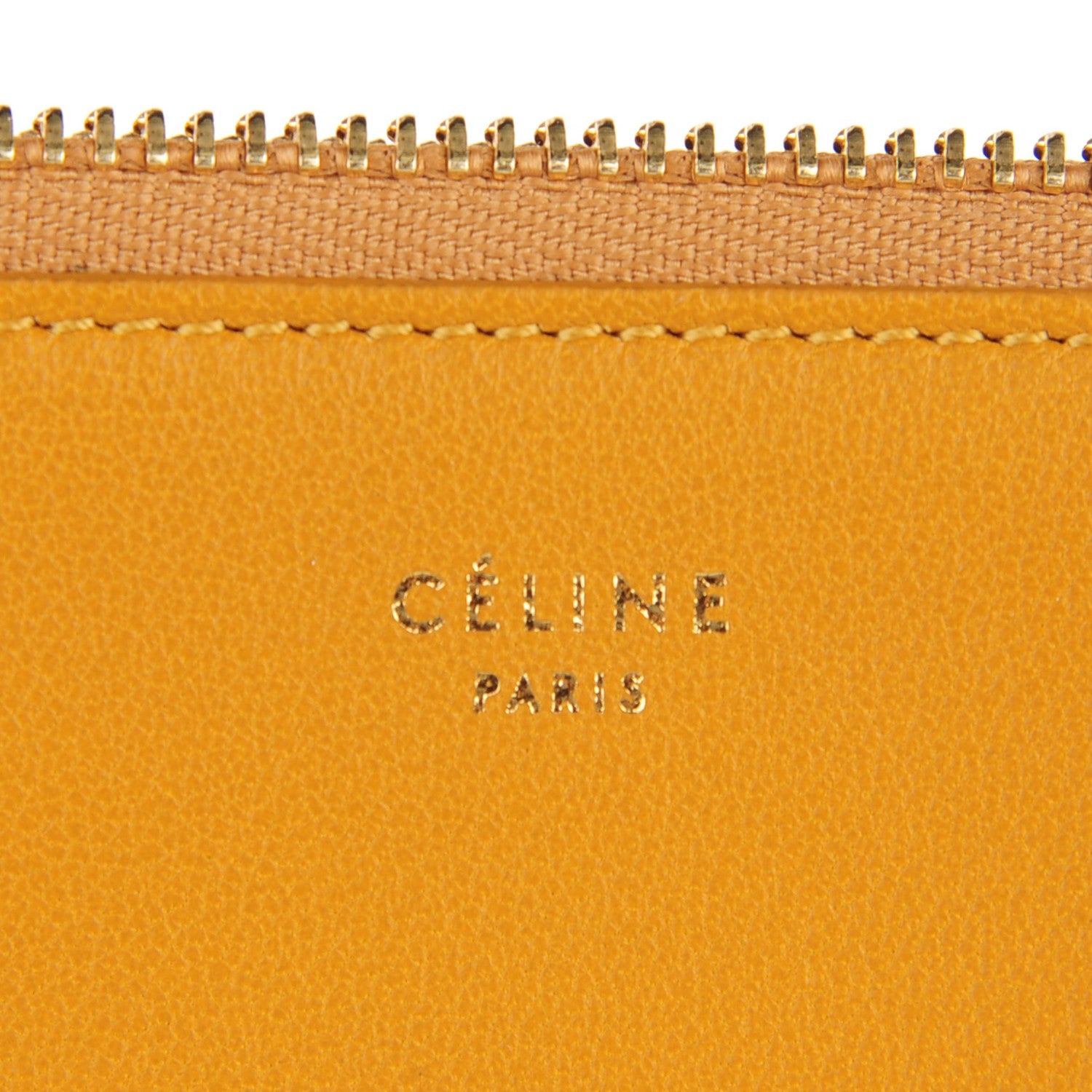 Celine Lambskin Bi-Color Solo Clutch Pouch Amber Ocean Blue 6 of 8