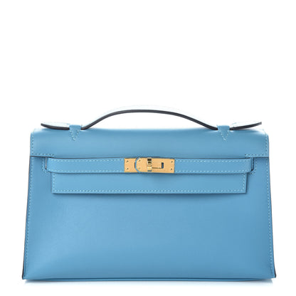 Hermes Swift Kelly Pochette Clutch Bleu Du Nord 1 of 32