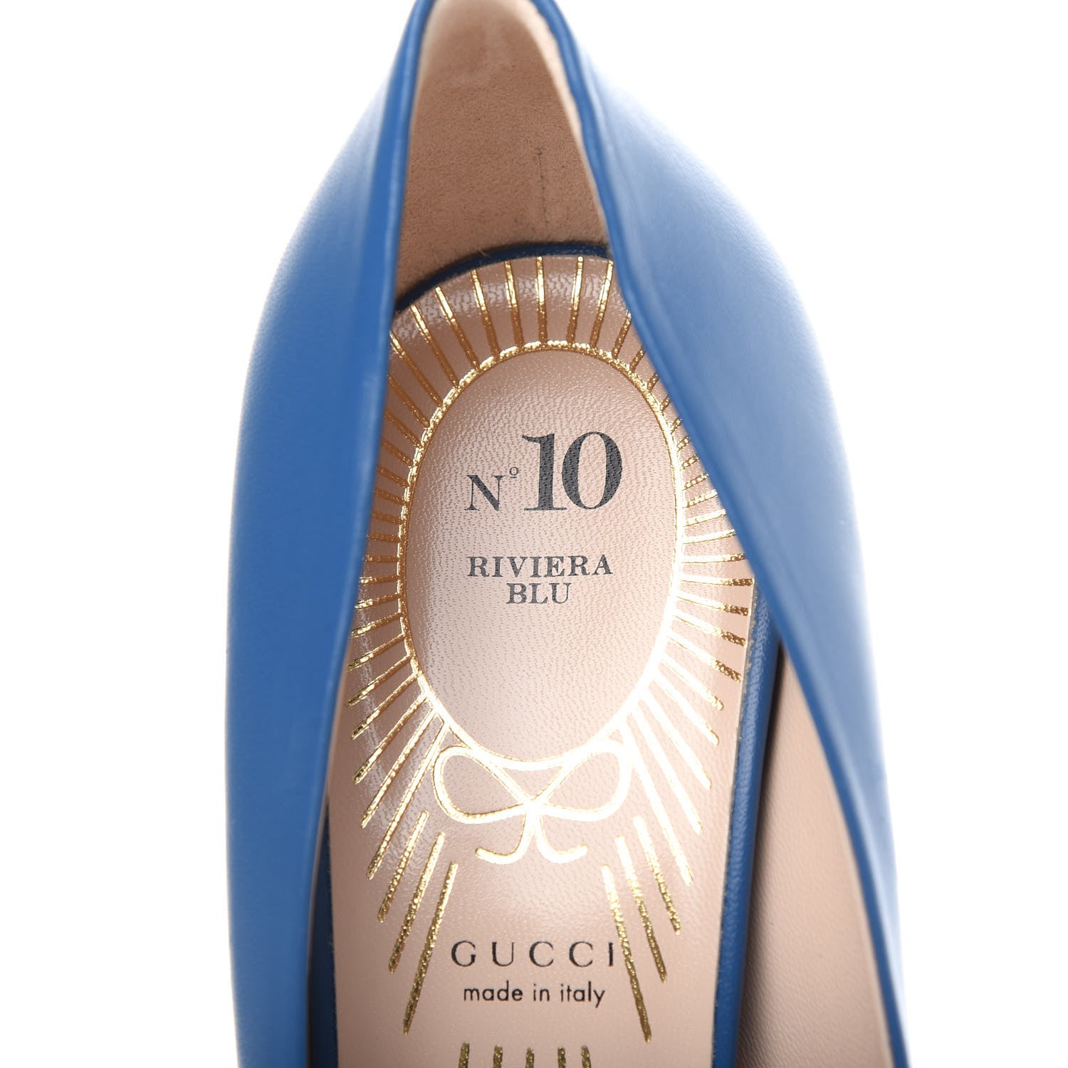 Gucci Nappa Bow High Heel Pumps 39 Riviera Blue 8 of 10