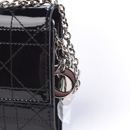 Christian Dior Patent Cannage Rendez-vous Chain Wallet Black 8 of 10