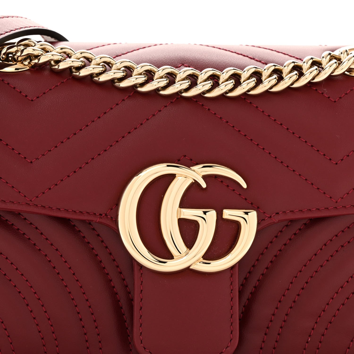 Gucci Calfskin Matelasse Mini GG Marmont Shoulder Bag Rosso Ancora 8 of 13