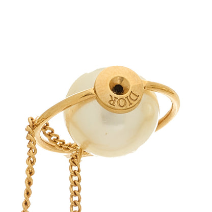 Christian Dior Pearl Tribales Dangle Chain Earrings Gold 3 of 4