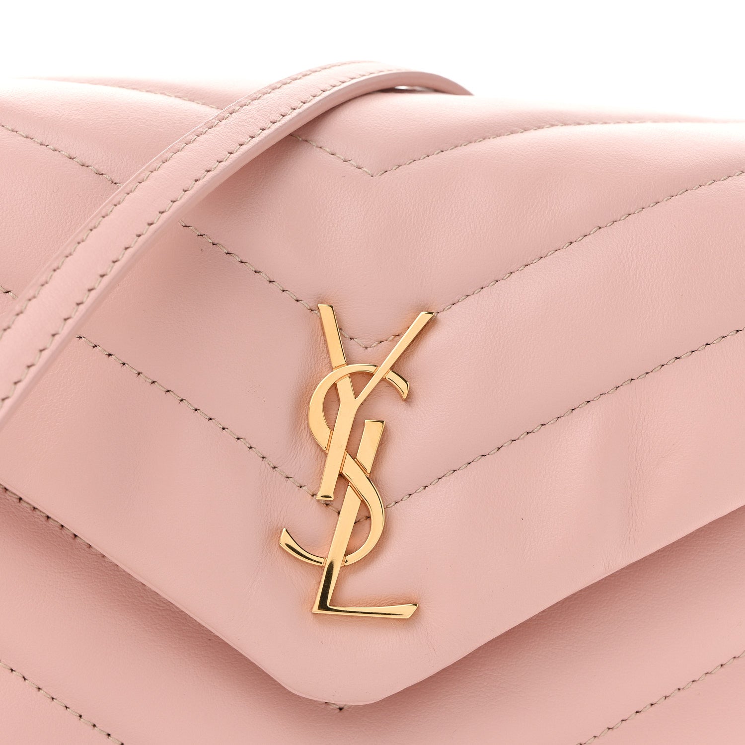Saint Laurent Calfskin Y Quilted Monogram Toy Loulou Crossbody Bag Tender Pink 8 of 13
