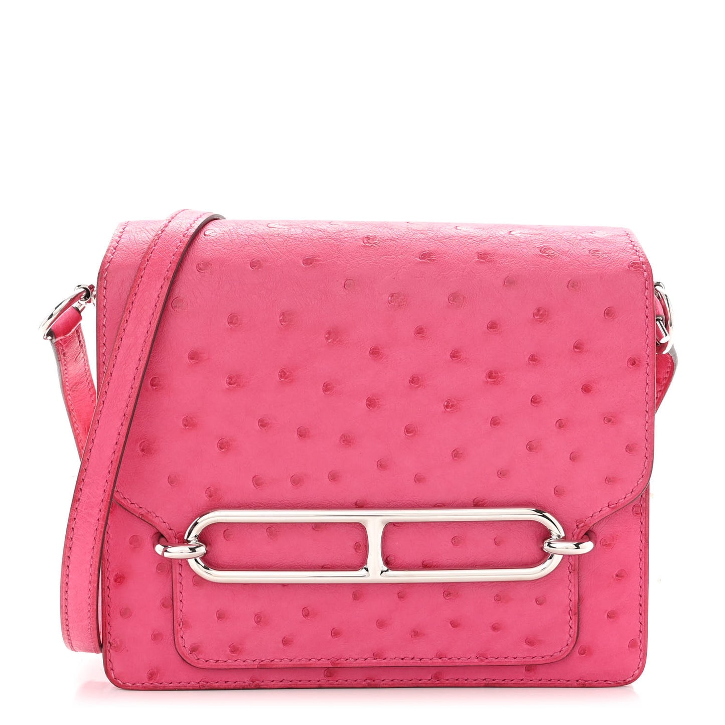 Ostrich Mini Sac Roulis Rose Tyrien