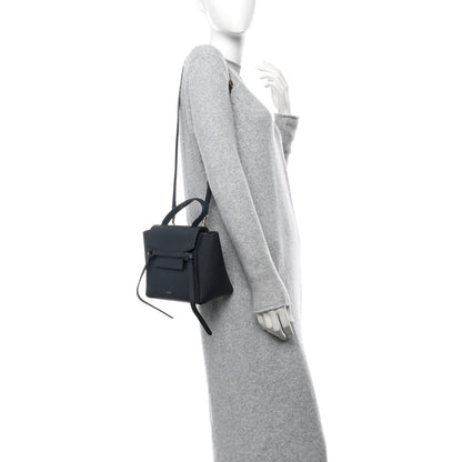 Celine Grained Calfskin Nano Belt Bag Navy 2 of 12