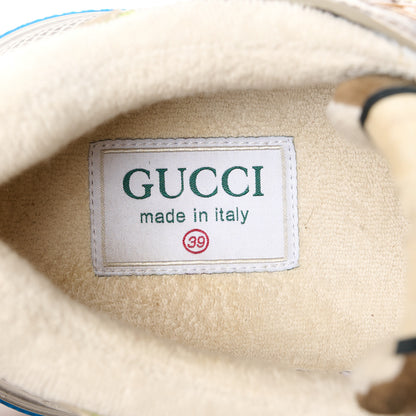 Gucci Suede Calfskin Tejus Printed Womens Ultrapace Sneakers 39 Natural Ardesia Neon Yellow 8 of 11