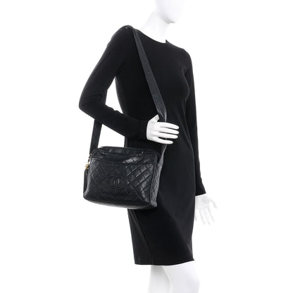 Chanel Lambskin Quilted Tassel Camera Case Black 2 of 12