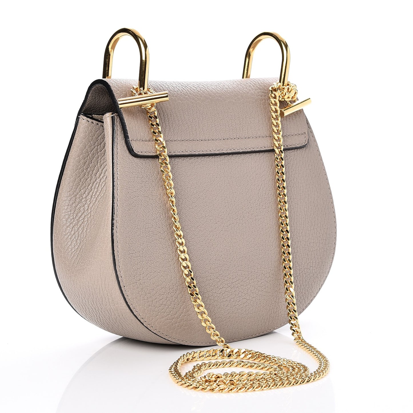 Grained Lambskin Mini Drew Shoulder Bag Motty Grey