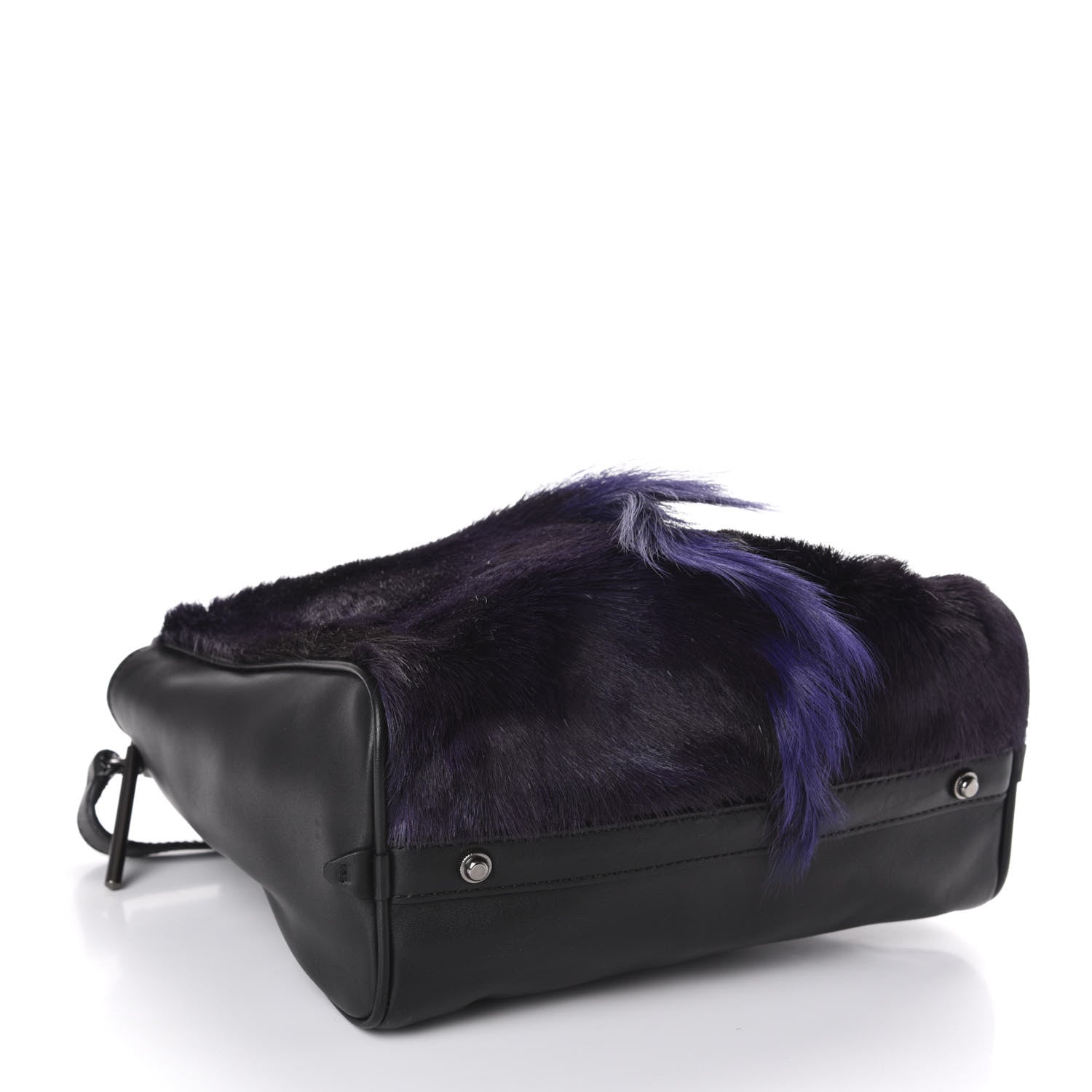 3.1 Phillip Lim 3.1 Goat Fur Calfskin Ryder Satchel Purple Black 4 of 9