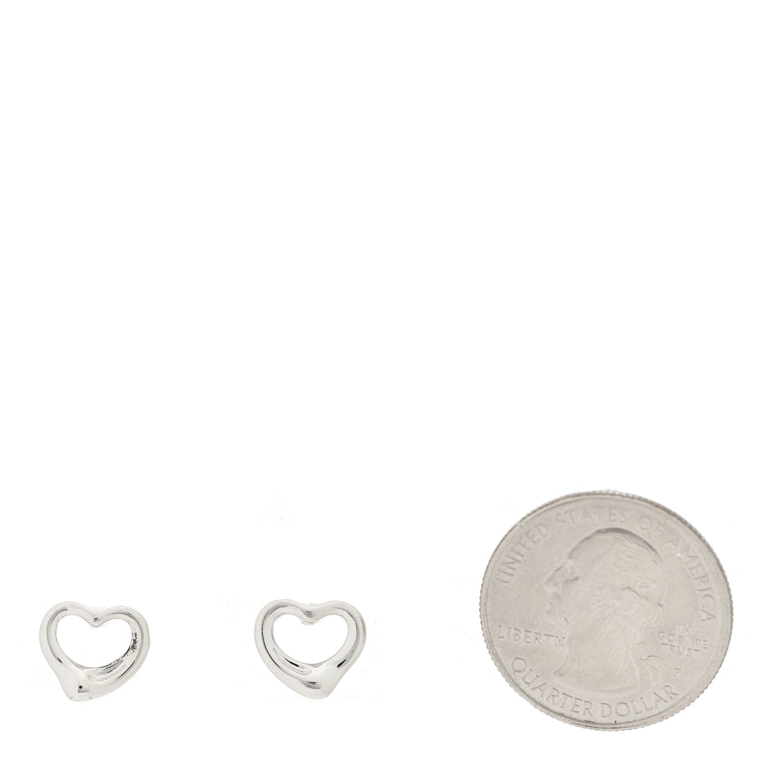 Tiffany Platinum Elsa Peretti Open Heart Earrings 2 of 4