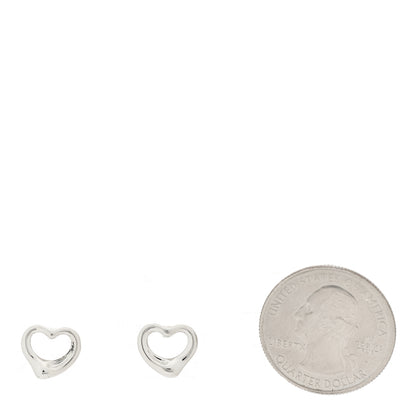 Tiffany Platinum Elsa Peretti Open Heart Earrings 2 of 4