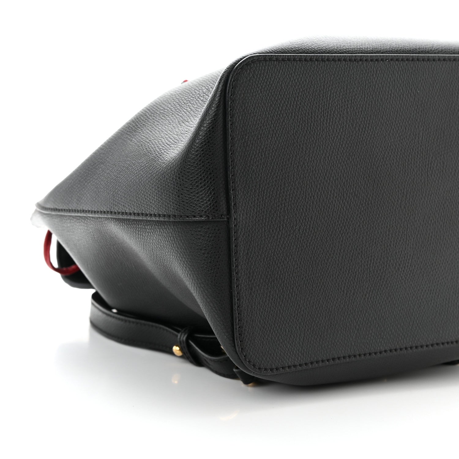 Fendi Vitello Cruise Bi-Color FF 1974 Embossed F is Fendi Drawstring Backpack Black Fragola Maya 10 of 12