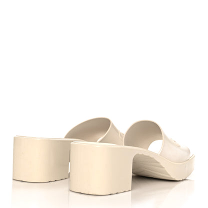 Gucci Rubber Gucci Logo Womens Platform 20/60mm Slide Sandals 40 Mystic White 4 of 8