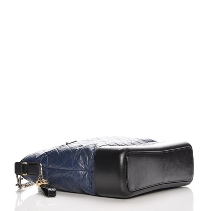 Chanel Aged Calfskin Quilted Large Gabrielle Shopping Tote Navy Black 5 of 8