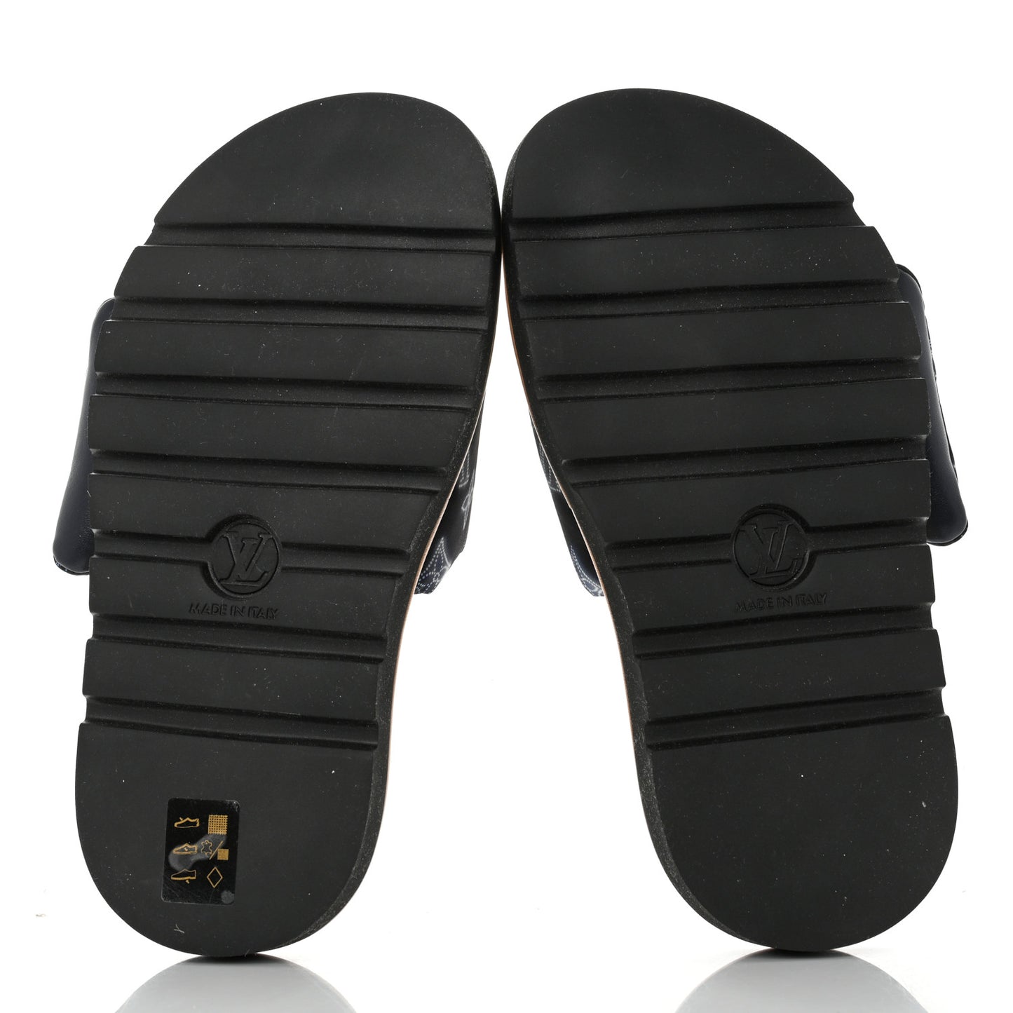 Nylon Monogram Womens Pool Pillow Comfort Mules 36 Navy Blue