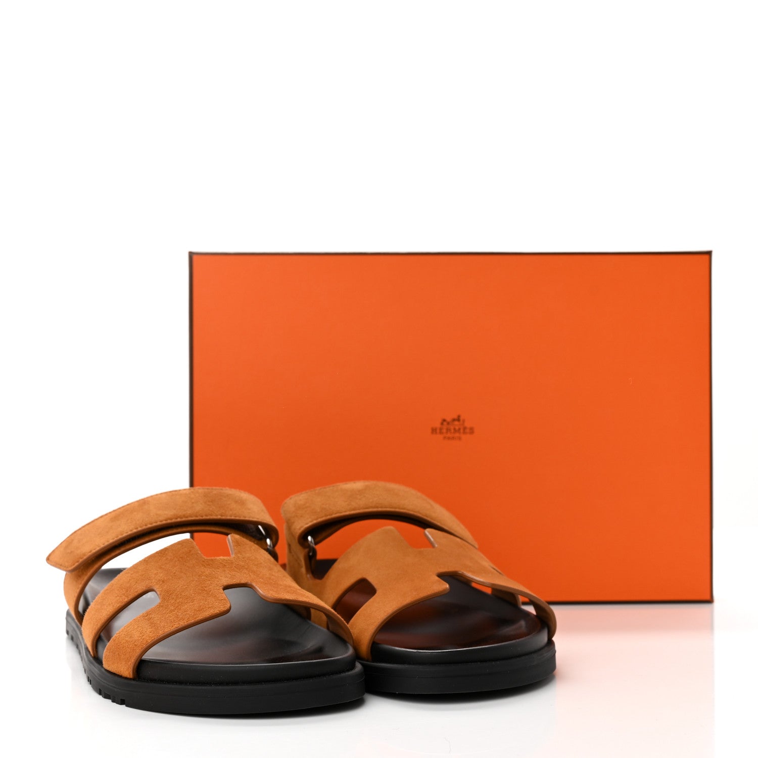 Hermes Suede Goatskin Womens Chypre Sandals 37 Naturel 10 of 10