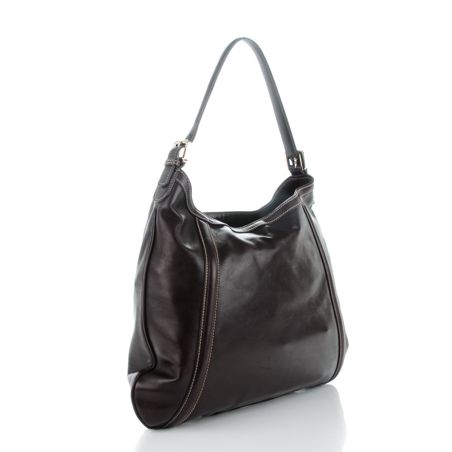 Gucci Calfskin Medium Britt Hobo Dark Brown 3 of 9