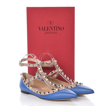 Valentino Garavani Nappa Rockstud Cage Ballerina Flats 36.5 Light Sapphire Poudre 11 of 11