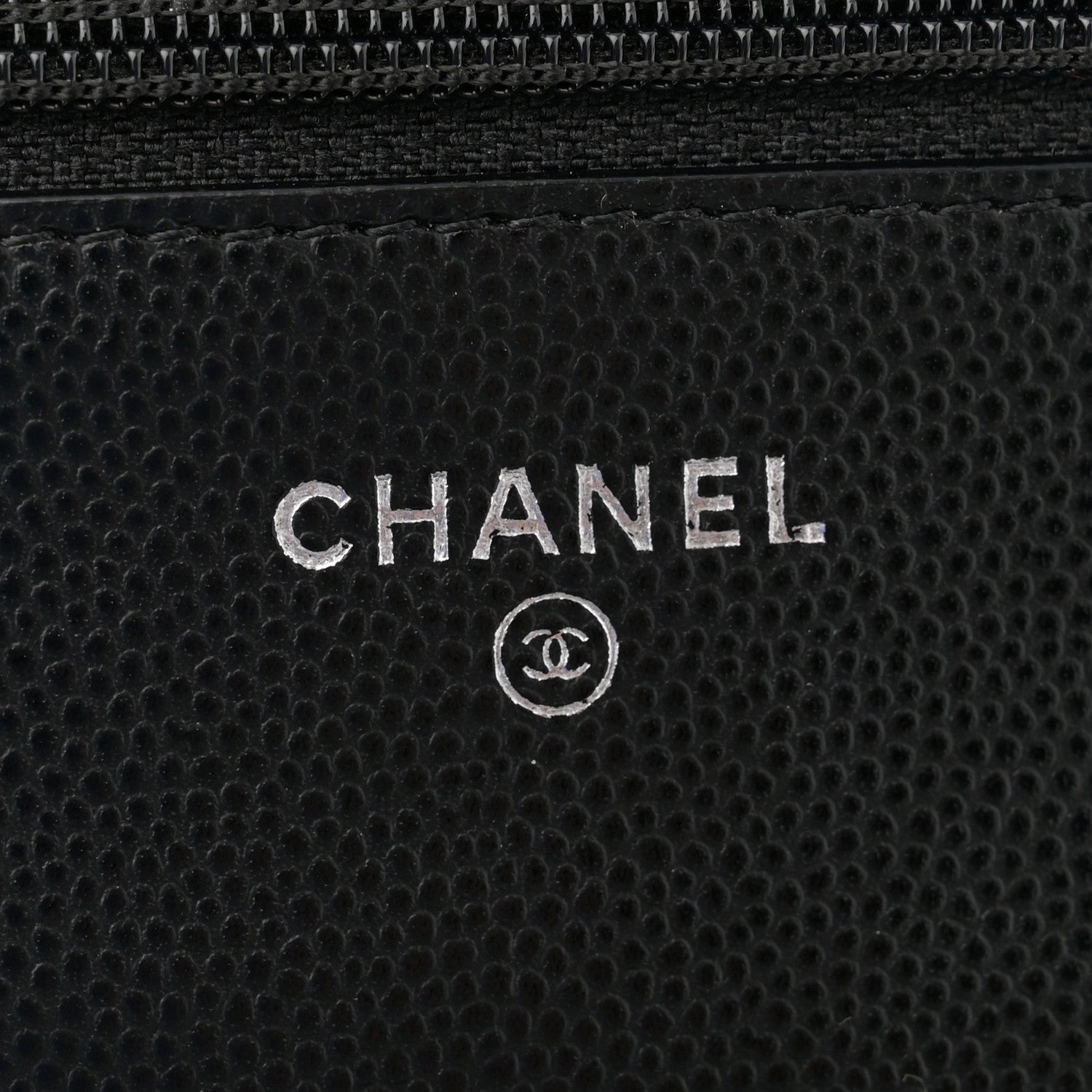 Chanel Caviar Chevron Quilted Wallet On Chain WOC Black 6 of 11