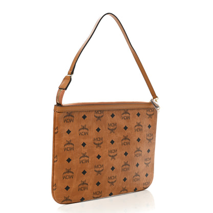 MCM Visetos Liz Shopper Tote Pouch Cognac 3 of 6