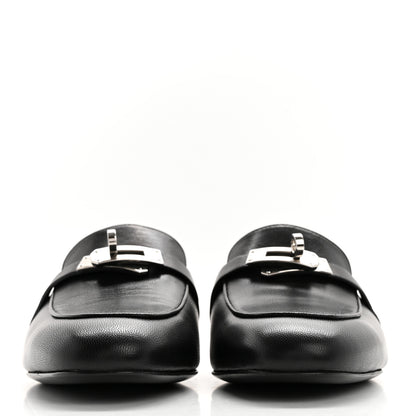 Hermes Goatskin Oz Mules 38 Black 2 of 9