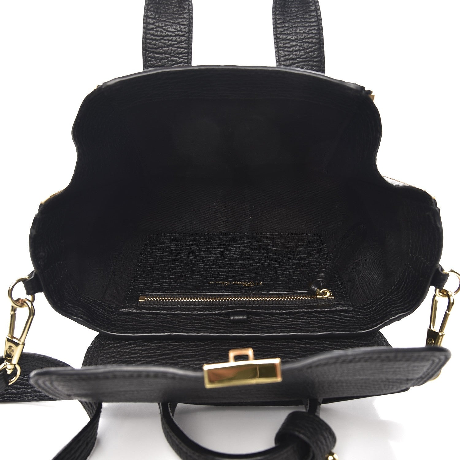 3.1 Phillip Lim 3.1 Textured Calfskin Mini Pashli Satchel Black 5 of 8