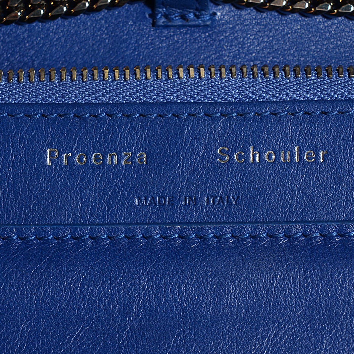 Smooth Calfskin PS11 Chain Wallet Royal Blue