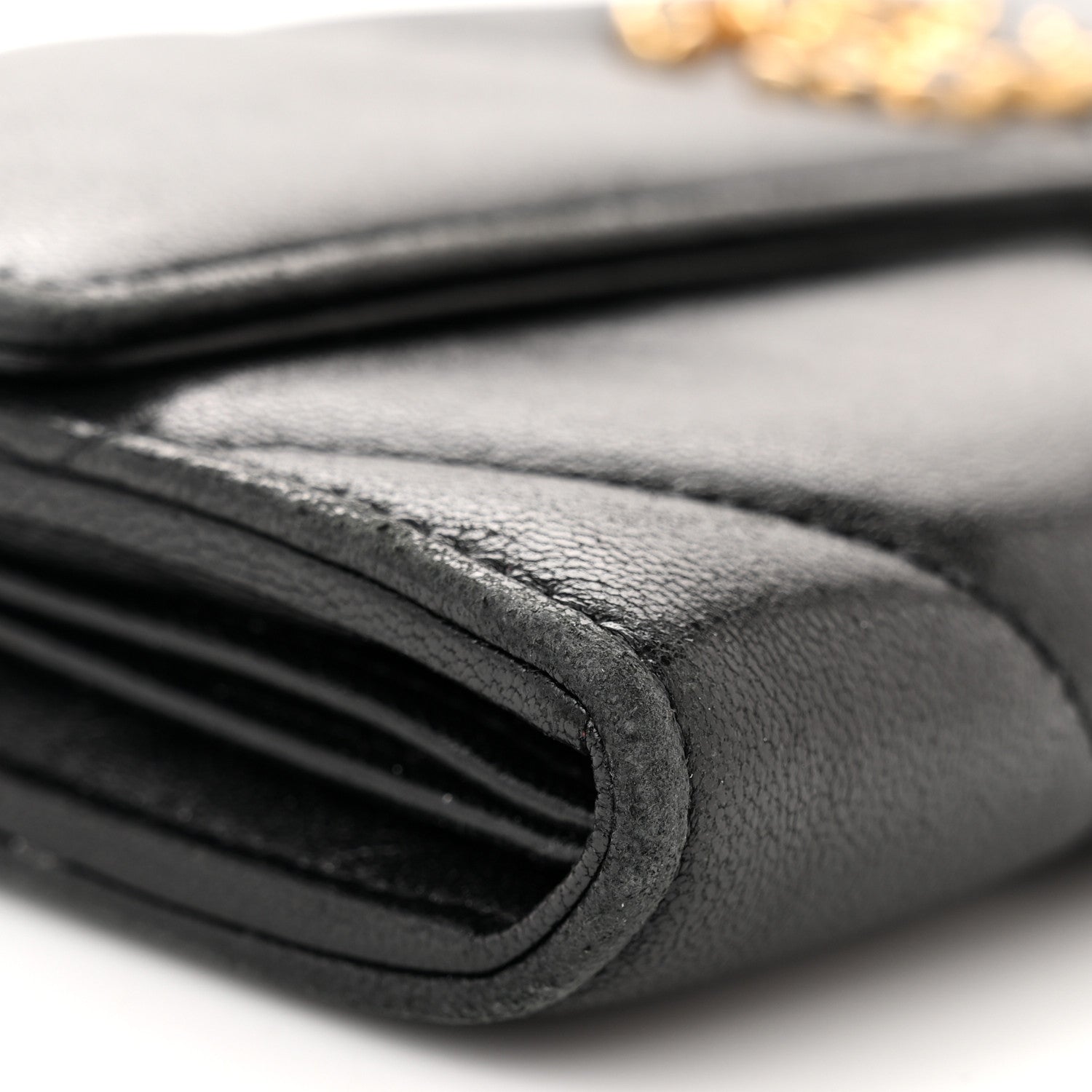 Chanel Shiny Goatskin Quilted Chanel 19 Flap Wallet Black 11 of 13