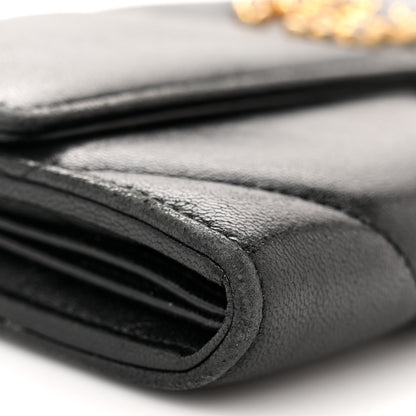 Chanel Shiny Goatskin Quilted Chanel 19 Flap Wallet Black 11 of 13