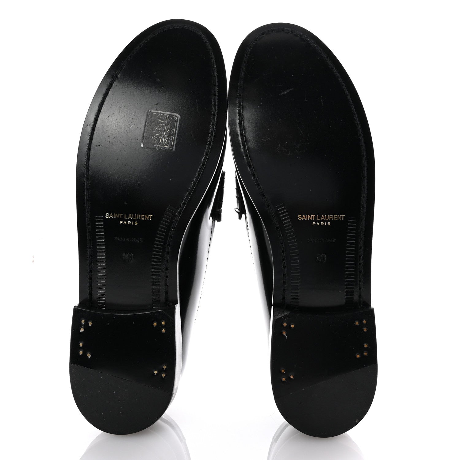 Saint Laurent Calfskin Penny Loafers 40 Black 7 of 11