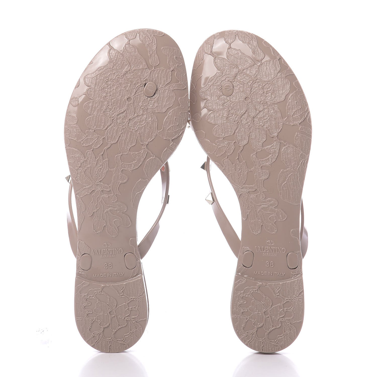 Valentino Garavani PVC Jelly Rockstud Bow Thong Sandals 38 Poudre 5 of 8