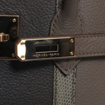 Hermes Taurillon Clemence Lizard Club Birkin 35 Etain Graphite 6 of 10