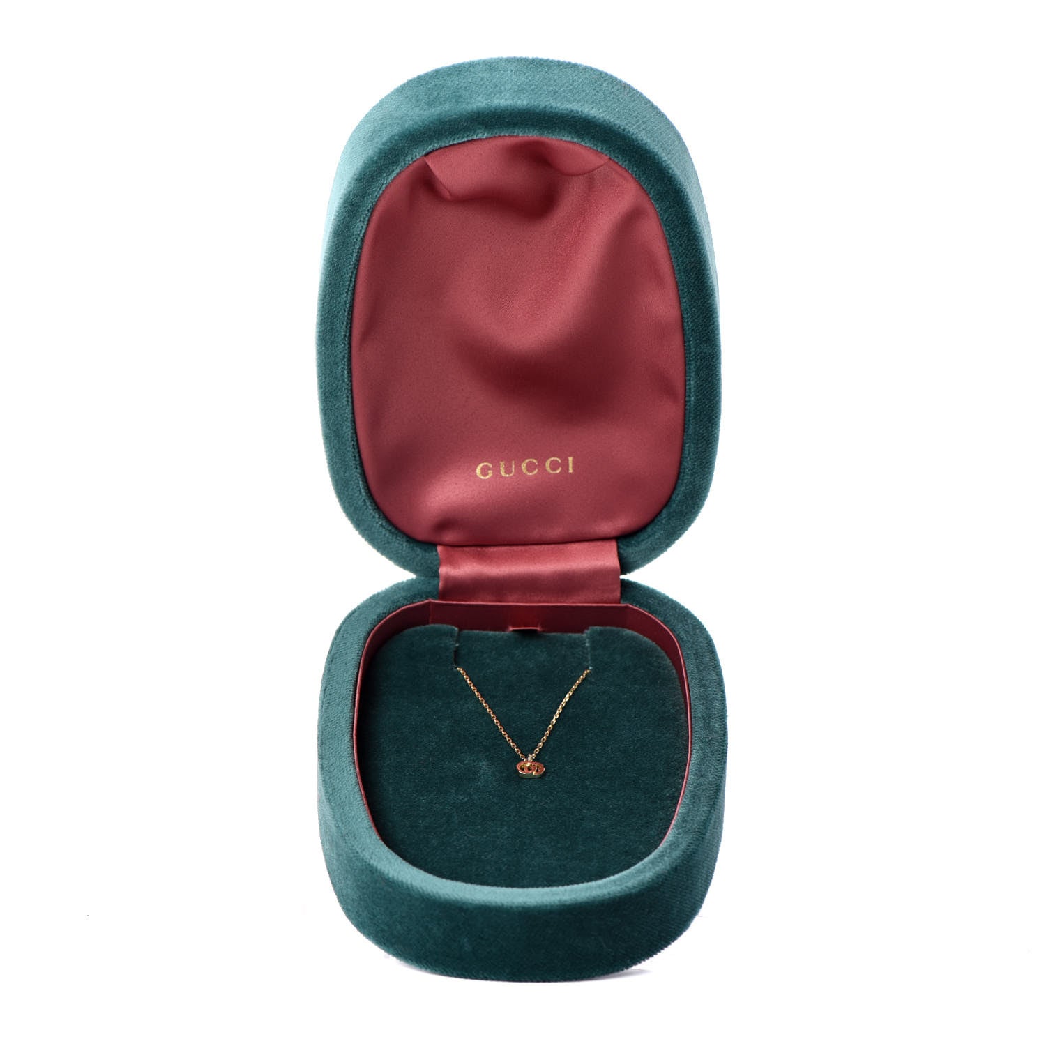 Gucci 18K Yellow Gold Blue Topaz Running G Pendant Necklace 6 of 6